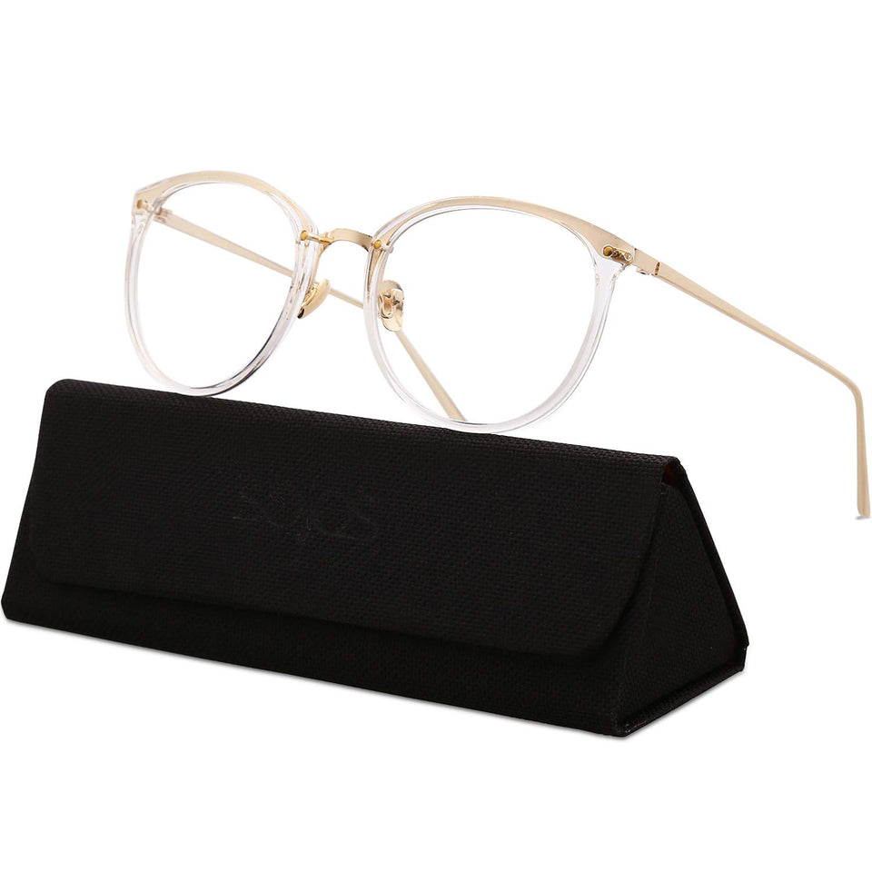 SojoS Lentes Transparentes Redondas Clasicas Mujer SJ5969