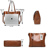 UTO - Bolsa Tote de Mujer Dama Cuero Sintético Suave Bolsas de Hombro Gran Capacidad Shopper