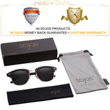 SojoS Lentes De Sol Rimless Cudrado Polarizado Con Tache SJ5018