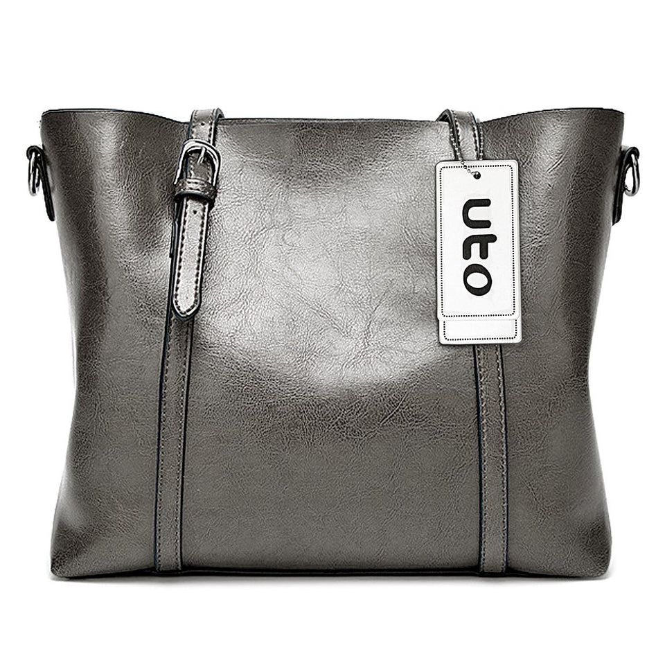 UTO - Bolsa Tote de Mujer Dama Cuero Sintético Suave Bolsas de Hombro Gran Capacidad Shopper