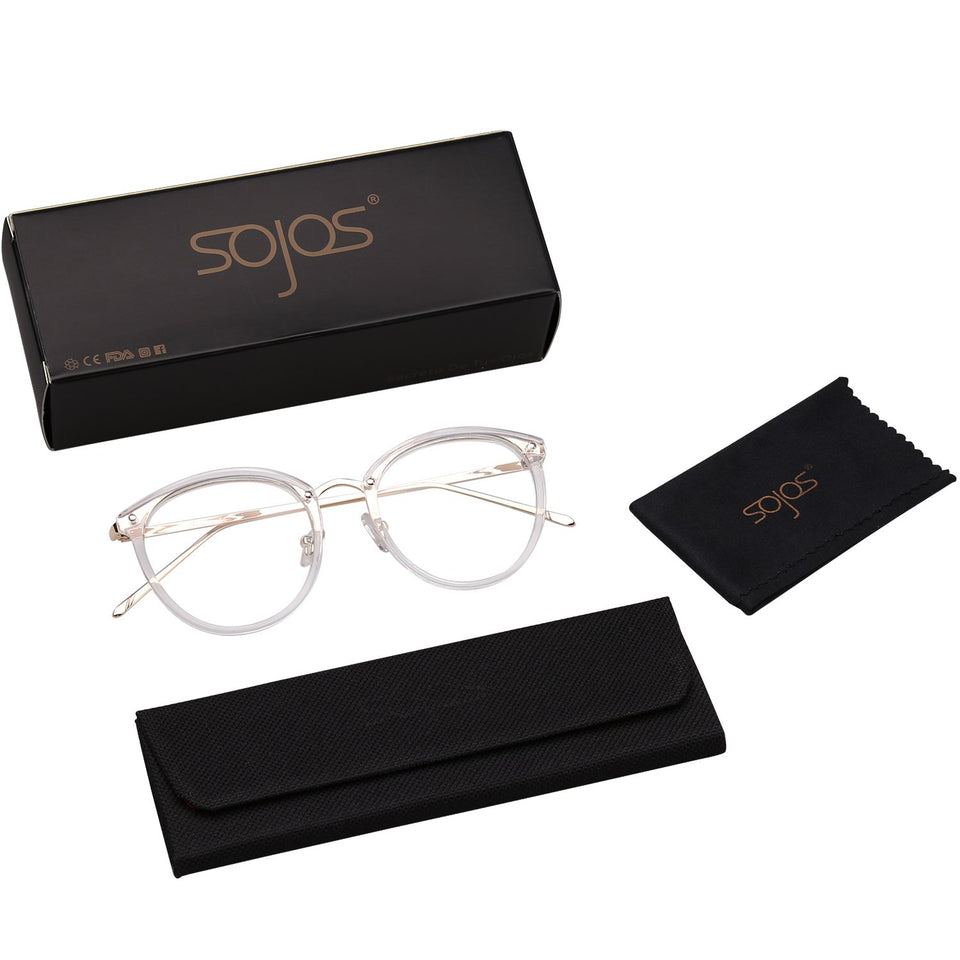 SojoS Lentes Transparentes Redondas Clasicas Mujer SJ5969