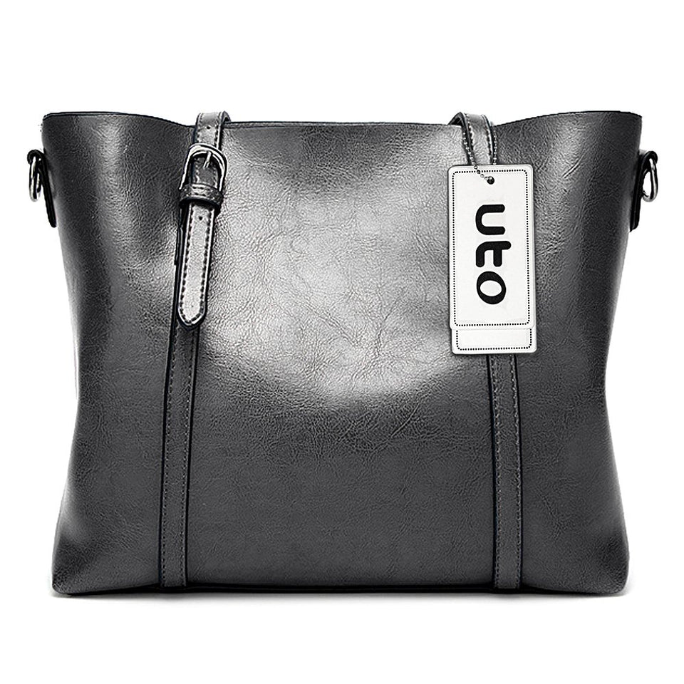 UTO - Bolsa Tote de Mujer Dama Cuero Sintético Suave Bolsas de Hombro Gran Capacidad Shopper