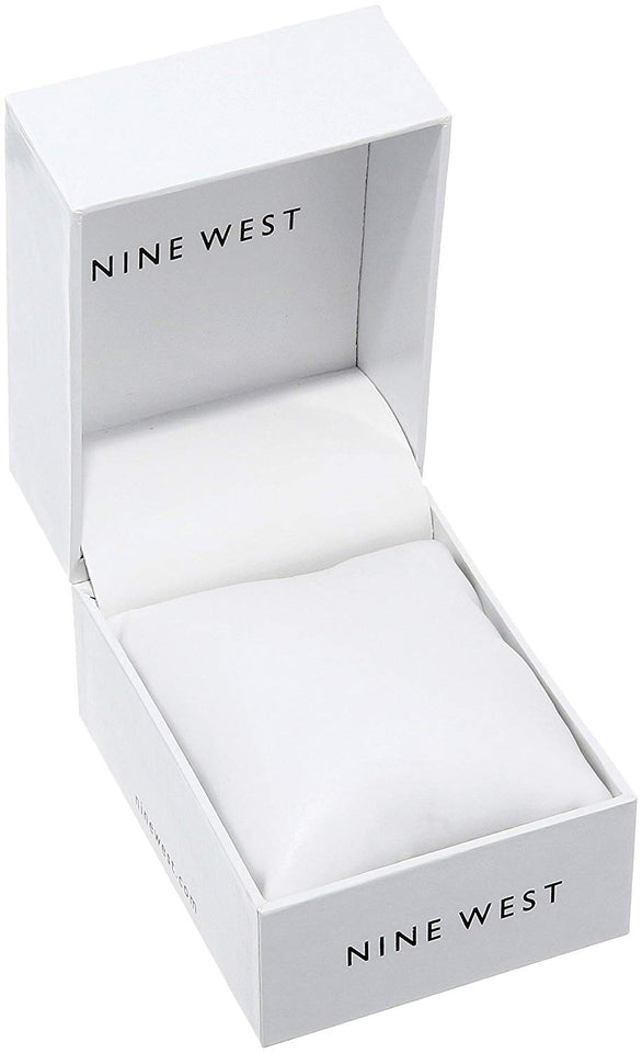 Nine West NW2116SVBN Reloj Análogo para Mujer, color Blanco/Marrón