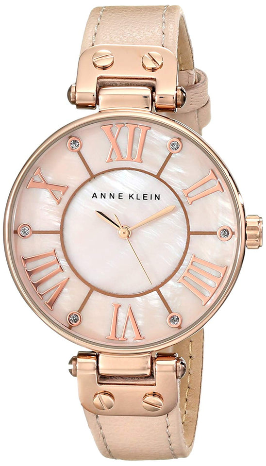 Anne Klein de la mujer Rose Goldtone Oversized Dial correa reloj