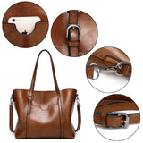 UTO - Bolsa Tote de Mujer Dama Cuero Sintético Suave Bolsas de Hombro Gran Capacidad Shopper