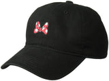 Disney Minnie Mouse - Gorra de béisbol Lavada, Ajustable, con Diapositiva, Color Negro, Talla única