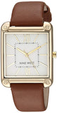 Nine West NW2116SVBN Reloj Análogo para Mujer, color Blanco/Marrón
