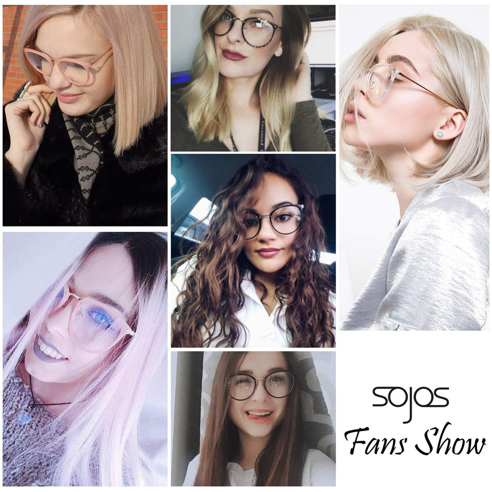 SojoS Lentes Transparentes Redondas Clasicas Mujer SJ5969